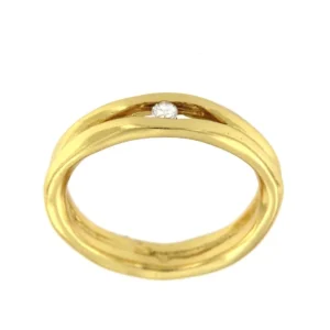 Roman Joyero Anillos<ABELIA, anillo de plata dorada con circonitas.
