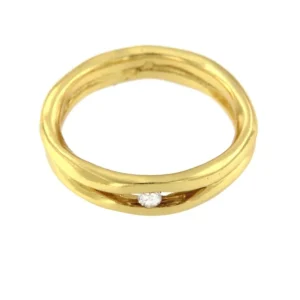 Roman Joyero Anillos<ABELIA, anillo de plata dorada con circonitas.