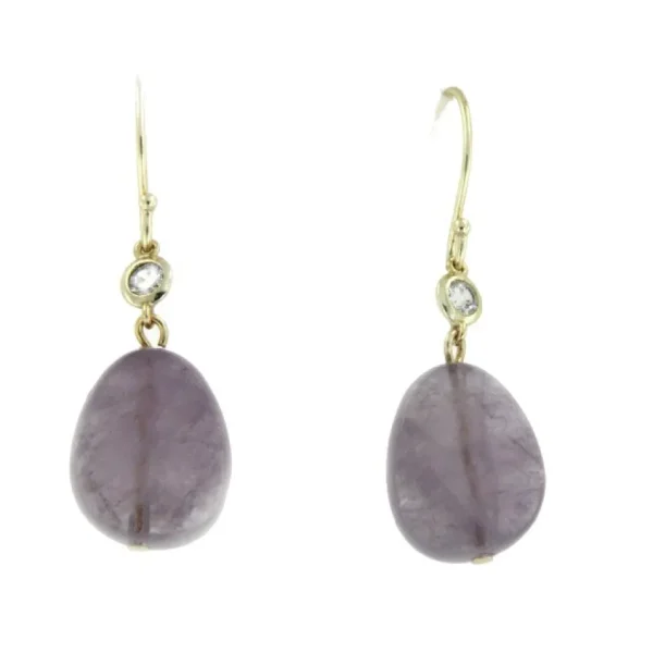 Roman Joyero Pendientes<ABISAL, pendientes en plata de ley con circonitas y amatista