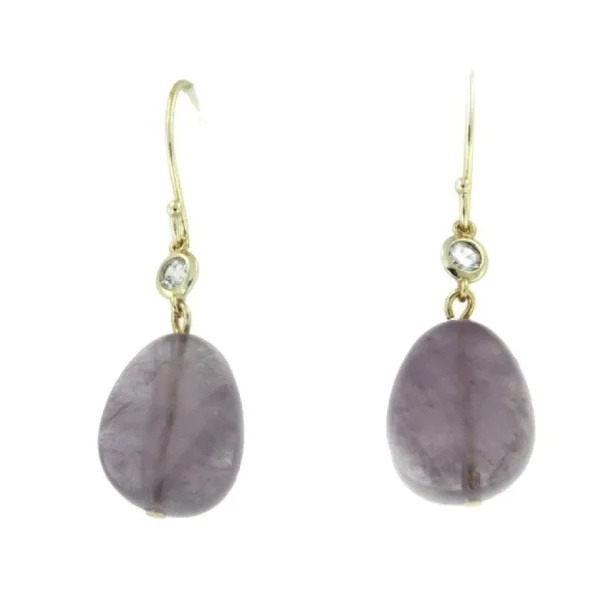 Roman Joyero Pendientes<ABISAL, pendientes en plata de ley con circonitas y amatista