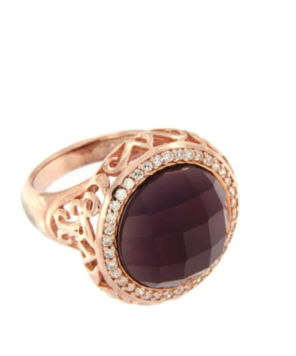 Roman Joyero Anillos<ACHILLES, anillo de plata rosada y amatista.