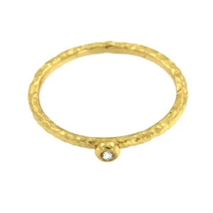 Roman Joyero Anillos<ADELFILLA, anillo de plata dorado con circonita.