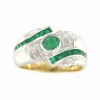 Roman Joyero Anillos<AFIK anillo oro amarillo de 18 kts brillantes y esmeraldas