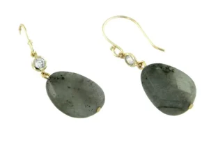 Roman Joyero Pendientes<AFRODISIO, pendientes en plata de ley con circonitas y labradorite