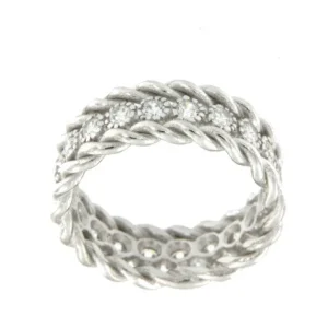 Roman Joyero Anillos<AGERATO, anillo de plata con circonitas.