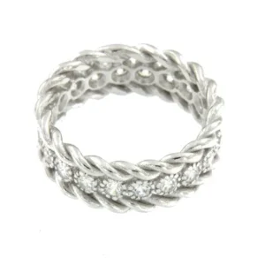 Roman Joyero Anillos<AGERATO, anillo de plata con circonitas.