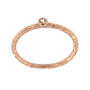 Roman Joyero Anillos<AGRIMONIA, anillo de plata rosada con circonita.