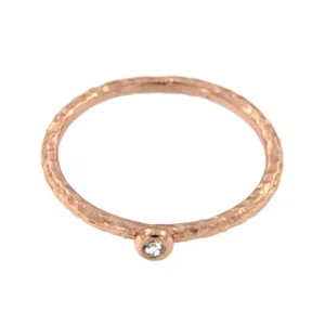 Roman Joyero Anillos<AGRIMONIA, anillo de plata rosada con circonita.