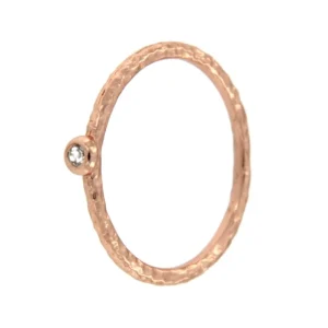 Roman Joyero Anillos<AGRIMONIA, anillo de plata rosada con circonita.