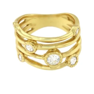 Roman Joyero Anillos<ALAJ, anillo de plata dorado con circonitas.