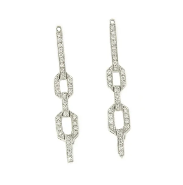 Roman Joyero Pendientes<Alargador de pendiente SAKURA en oro blanco 18 kts con brillantes