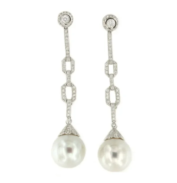 Roman Joyero Pendientes<Alargador de pendiente SAKURA en oro blanco 18 kts con brillantes
