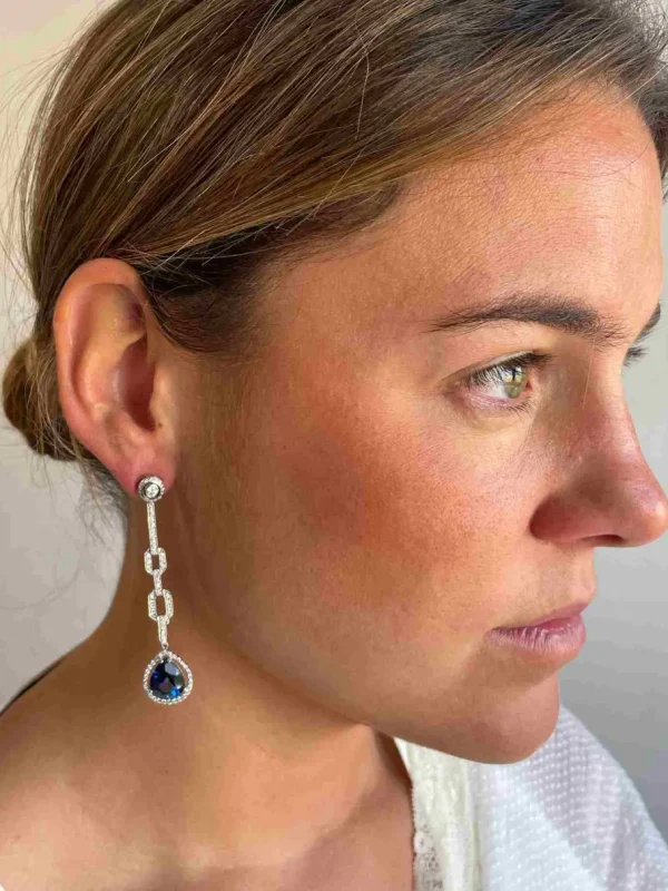 Roman Joyero Pendientes<Alargador de pendiente SAKURA en oro blanco 18 kts con brillantes