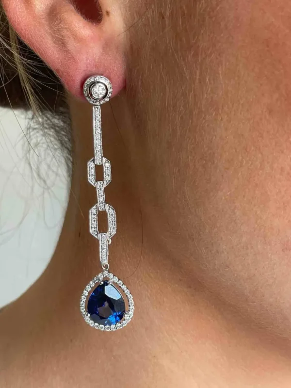 Roman Joyero Pendientes<Alargador de pendiente SAKURA en oro blanco 18 kts con brillantes