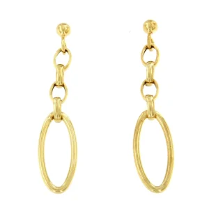 Roman Joyero Pendientes<ALBATROS pendientes largos eslabón cadenas plata bañado oro