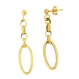 Roman Joyero Pendientes<ALBATROS pendientes largos eslabón cadenas plata bañado oro