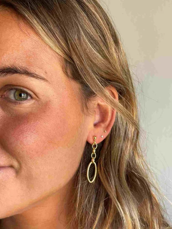 Roman Joyero Pendientes<ALBATROS pendientes largos eslabón cadenas plata bañado oro