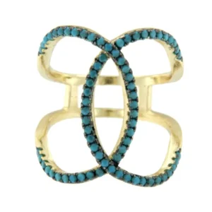 Roman Joyero Anillos<ALBINA, anillo de plata dorada con turquesas