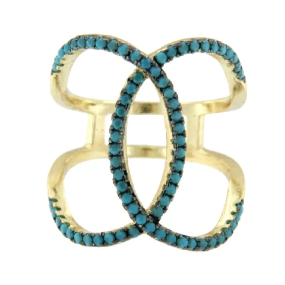 albina_anillo_de_plata_do_1.webp Roman Joyero Anillos<ALBINA, anillo de plata dorada con turquesas