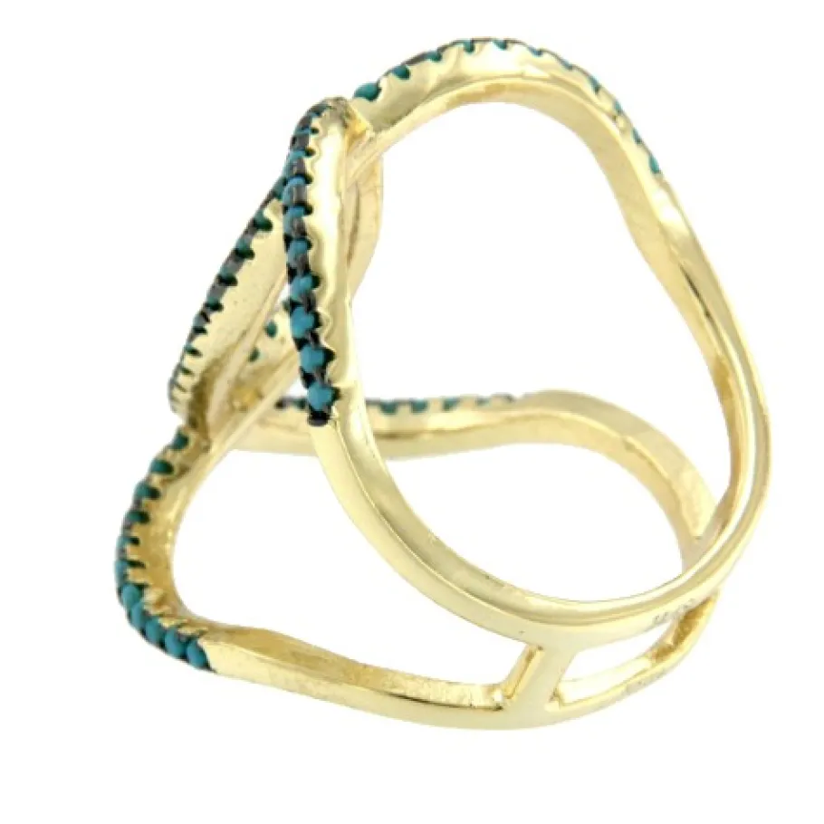 albina_anillo_de_plata_do_4.webp Roman Joyero Anillos<ALBINA, anillo de plata dorada con turquesas