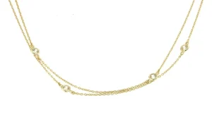 Roman Joyero Cadenas Y Gargantillas<ALEGRIA, cadena de plata dorada con circonitas