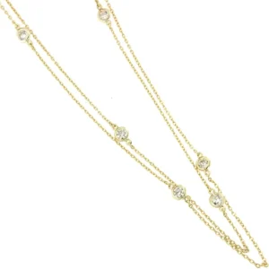 Roman Joyero Cadenas Y Gargantillas<ALEGRIA, cadena de plata dorada con circonitas