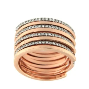 Roman Joyero Anillos<ALEXANDR, anillo de plata ancho con circonitas