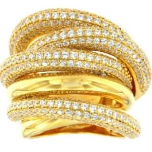 Roman Joyero Anillos<ALEXEY, anillo extra ancho de plata con circonitas