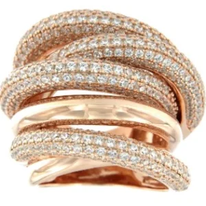 Roman Joyero Anillos<ALEXEY, anillo extra ancho de plata con circonitas