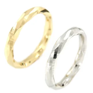 Roman Joyero Anillos<Alianza de boda BENU oro 18 ktes hueca facetada redondeada