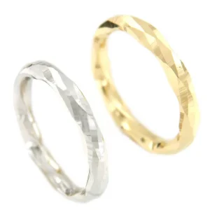Roman Joyero Anillos<Alianza de boda BENU oro 18 ktes hueca facetada redondeada