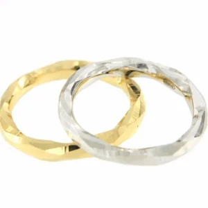Roman Joyero Anillos<Alianza de boda BENU oro 18 ktes hueca facetada redondeada