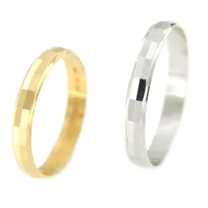 Roman Joyero Anillos<Alianza de Boda LUPUS en oro de 18 ktes semihueca facetada 3 mm