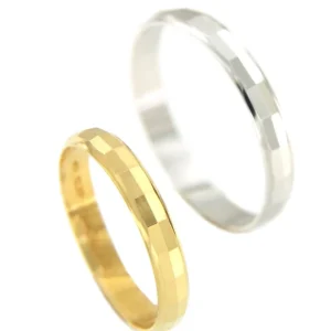 Roman Joyero Anillos<Alianza de Boda LUPUS en oro de 18 ktes semihueca facetada 3 mm