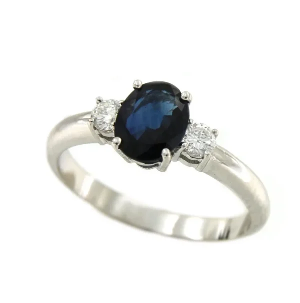 Roman Joyero Anillos<Alianza de oro blanco ALEV con zafiro y diamantes
