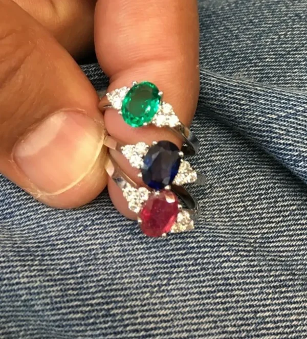 Roman Joyero Anillos<Alianza de oro blanco ALIF con brillantes y rubí, zafiro o esmeralda
