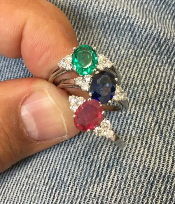 Roman Joyero Anillos<Alianza de oro blanco ALIF con brillantes y rubí, zafiro o esmeralda