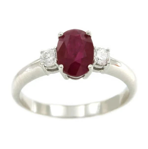 Roman Joyero Anillos<Alianza de oro blanco ASLI con rubí y diamantes