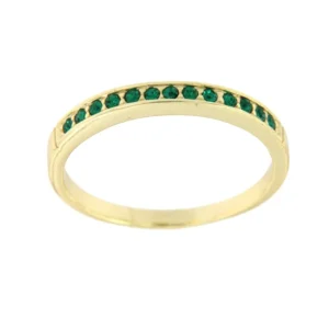 Roman Joyero Anillos<Alianza de plata con cuarzo verde