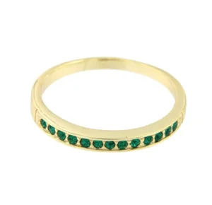 Roman Joyero Anillos<Alianza de plata con cuarzo verde