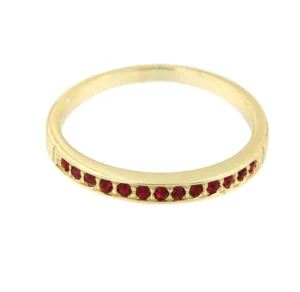 Roman Joyero Anillos<Alianza de plata con cuarzo rojo