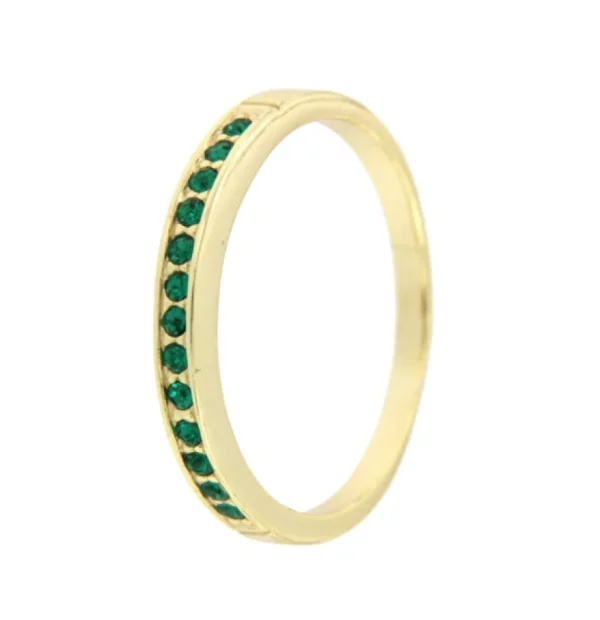 Roman Joyero Anillos<Alianza de plata con cuarzo verde