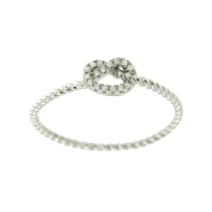 Roman Joyero Anillos<Alianza plata de primera ley retorcida con nudo de circonitas