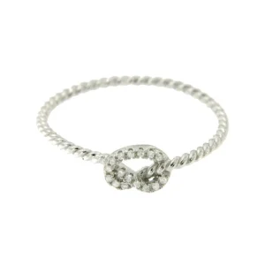 Roman Joyero Anillos<Alianza plata de primera ley retorcida con nudo de circonitas