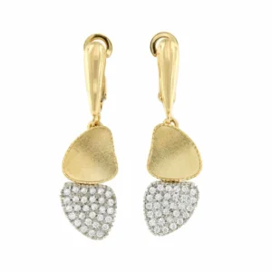 Roman Joyero Pendientes<ALKAN pendientes oro blanco y amarillo 18 ktes con circonitas