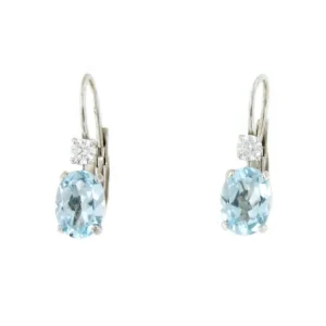 Roman Joyero Pendientes<ALLARIZ pendientes oro blanco 18 ktes aguamarina y circonita