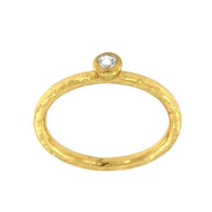 Roman Joyero Anillos<ALOCASIA, anillo de plata dorada con circonita.