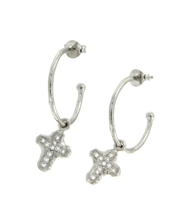 Roman Joyero Pendientes<ALPES, pendientes de plata de ley rodiada.