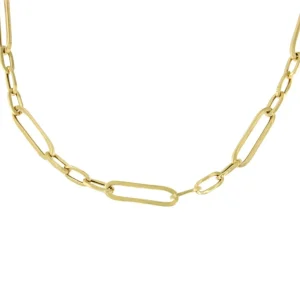 Roman Joyero Cadenas Y Gargantillas<ALQUERO gargantilla plata 1ª ley bañada oro eslabones lisos alargados
