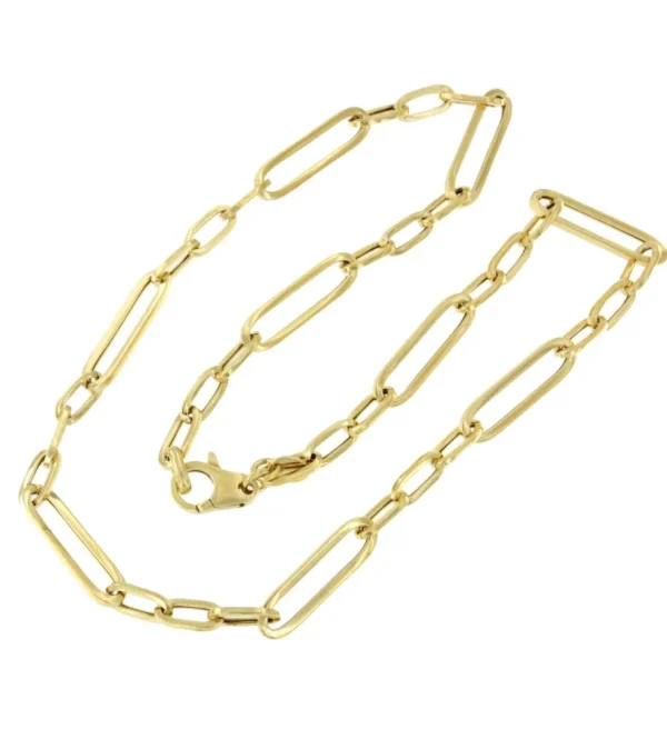 Roman Joyero Cadenas Y Gargantillas<ALQUERO gargantilla plata 1ª ley bañada oro eslabones lisos alargados